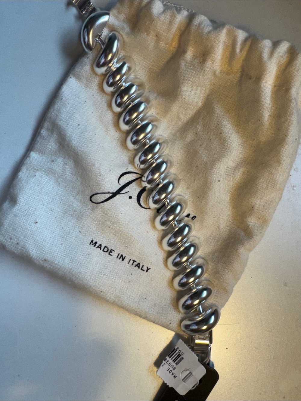 J. Crew Polished Silver Spiral-Link Bracelet
